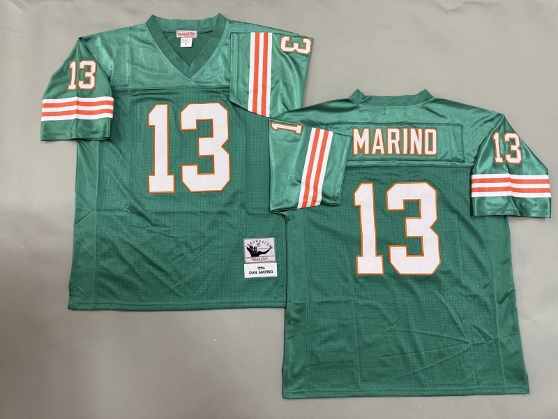 Men 2025 Miami Dolphins 13 Marino green Throwback Limited NFL Jersey style 002